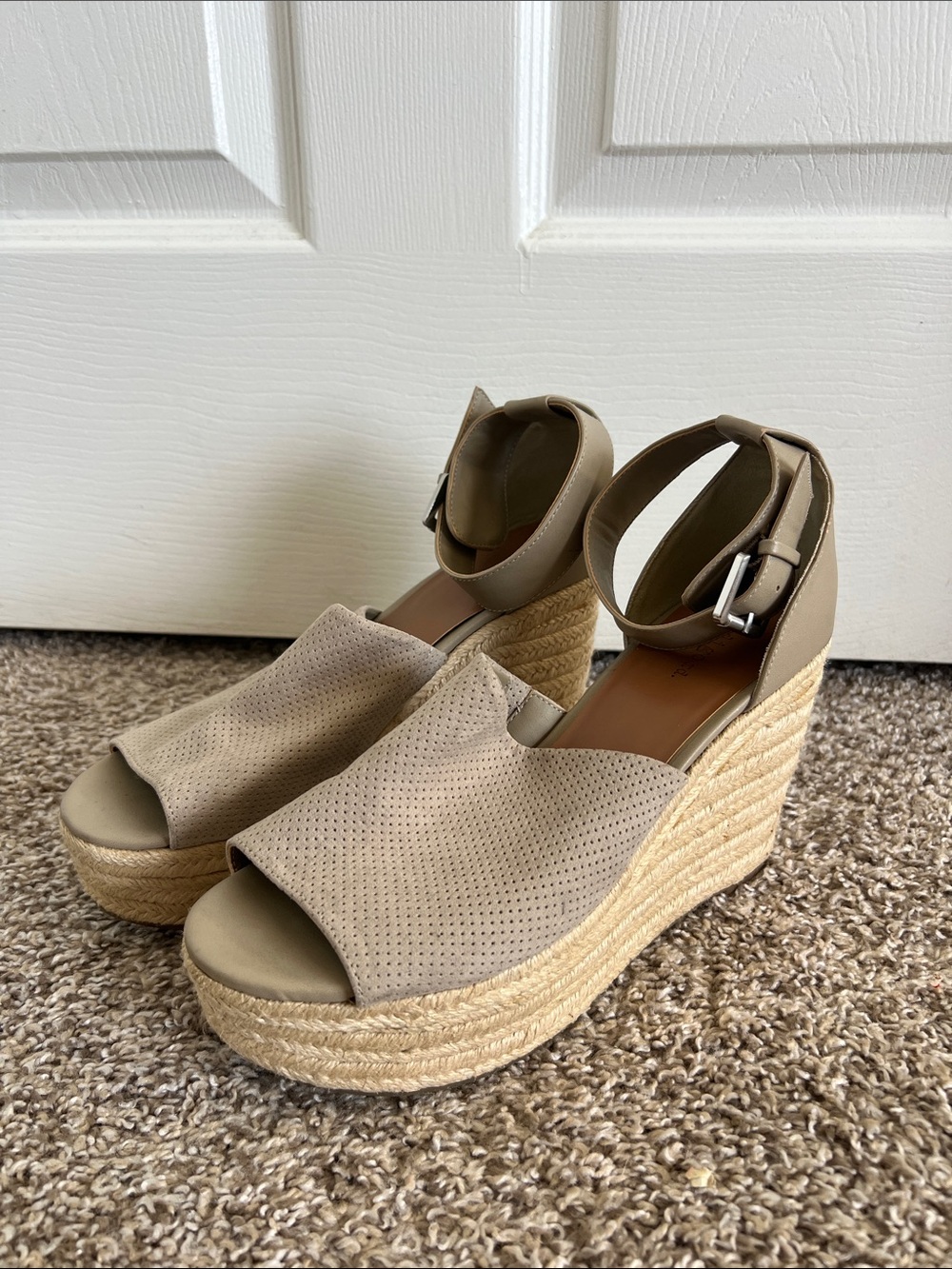 Taupe Platform Wedges